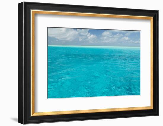 Bahamas, Exuma Island. Seascape of Aqua Ocean-Don Paulson-Framed Photographic Print