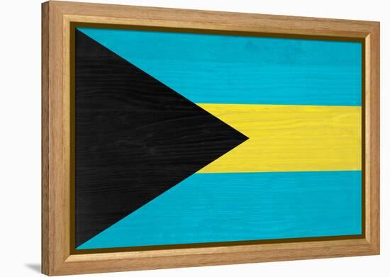 Bahamas Flag Design with Wood Patterning - Flags of the World Series-Philippe Hugonnard-Framed Stretched Canvas