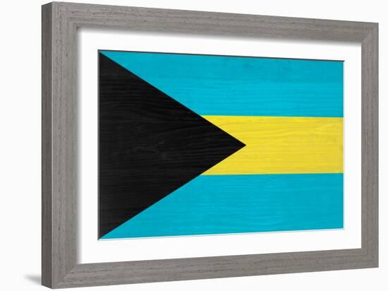 Bahamas Flag Design with Wood Patterning - Flags of the World Series-Philippe Hugonnard-Framed Art Print