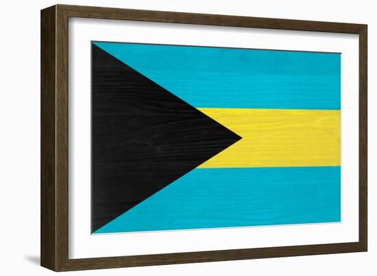 Bahamas Flag Design with Wood Patterning - Flags of the World Series-Philippe Hugonnard-Framed Art Print