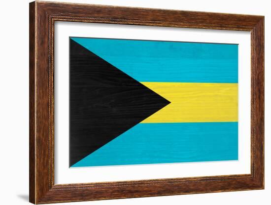 Bahamas Flag Design with Wood Patterning - Flags of the World Series-Philippe Hugonnard-Framed Art Print