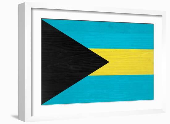 Bahamas Flag Design with Wood Patterning - Flags of the World Series-Philippe Hugonnard-Framed Art Print