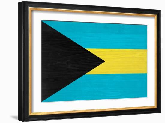 Bahamas Flag Design with Wood Patterning - Flags of the World Series-Philippe Hugonnard-Framed Art Print