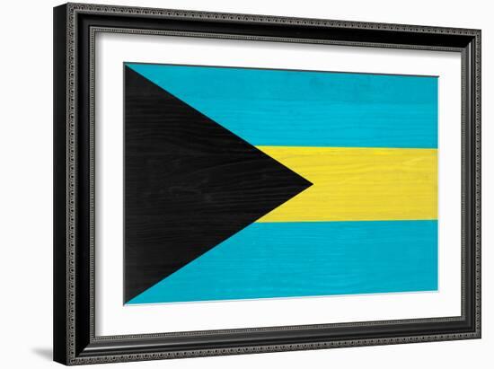 Bahamas Flag Design with Wood Patterning - Flags of the World Series-Philippe Hugonnard-Framed Premium Giclee Print
