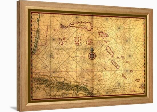 Bahamas - Panoramic Map-Lantern Press-Framed Stretched Canvas