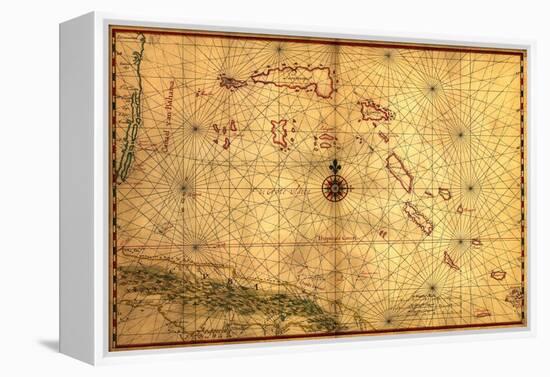 Bahamas - Panoramic Map-Lantern Press-Framed Stretched Canvas