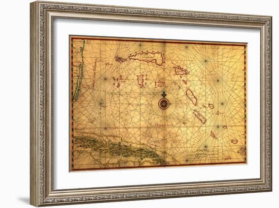 Bahamas - Panoramic Map-Lantern Press-Framed Premium Giclee Print