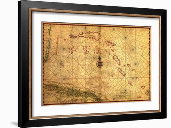 Bahamas - Panoramic Map-Lantern Press-Framed Premium Giclee Print