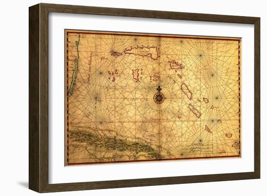 Bahamas - Panoramic Map-Lantern Press-Framed Art Print