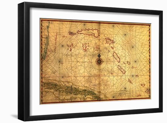 Bahamas - Panoramic Map-Lantern Press-Framed Art Print