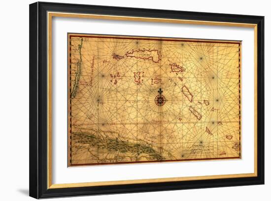 Bahamas - Panoramic Map-Lantern Press-Framed Art Print