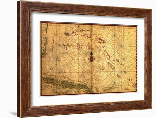 Bahamas - Panoramic Map-Lantern Press-Framed Art Print