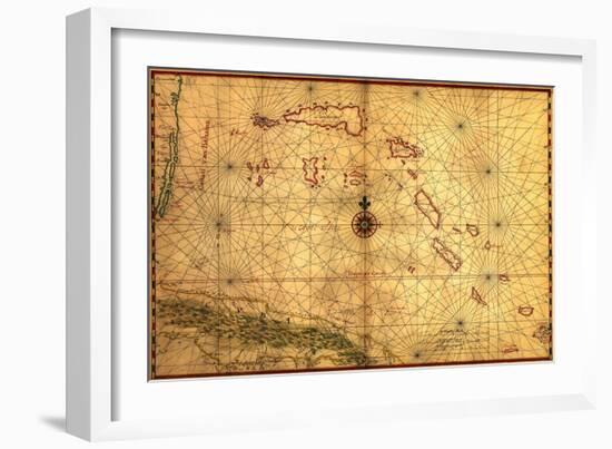 Bahamas - Panoramic Map-Lantern Press-Framed Art Print