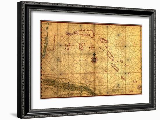 Bahamas - Panoramic Map-Lantern Press-Framed Art Print