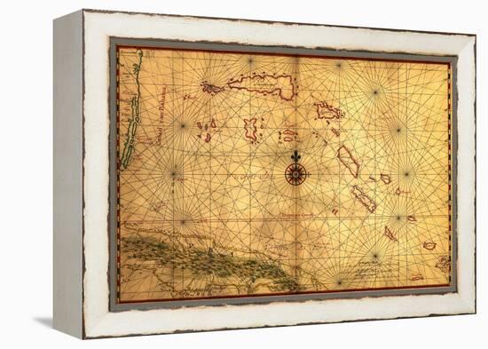 Bahamas - Panoramic Map-Lantern Press-Framed Stretched Canvas