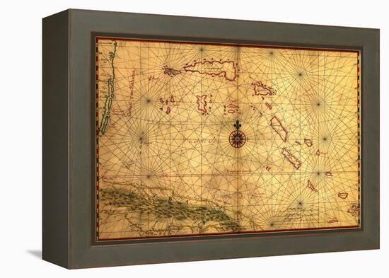 Bahamas - Panoramic Map-Lantern Press-Framed Stretched Canvas