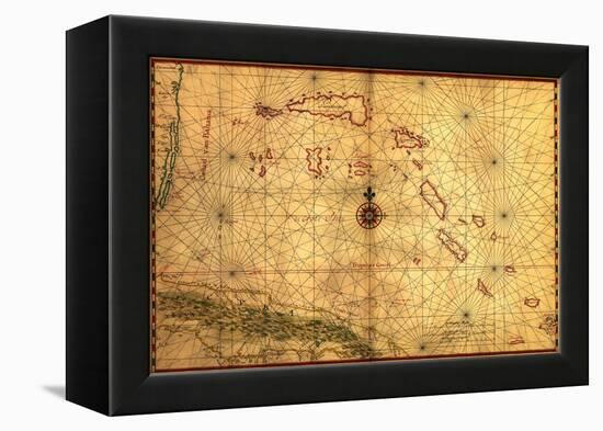 Bahamas - Panoramic Map-Lantern Press-Framed Stretched Canvas