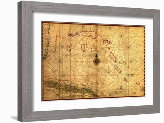 Bahamas - Panoramic Map-Lantern Press-Framed Premium Giclee Print