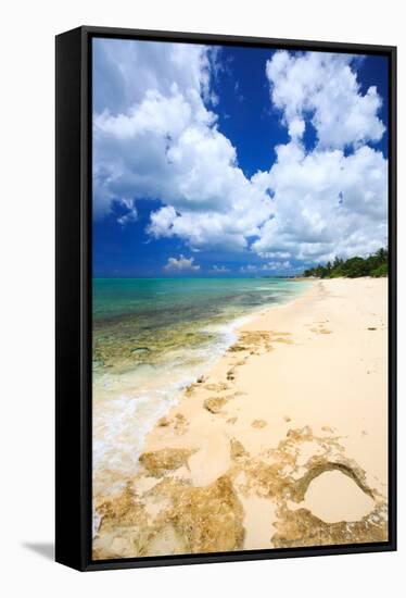 Bahamas White Sand Beach And Coral Reef-Erik Kruthoff-Framed Stretched Canvas