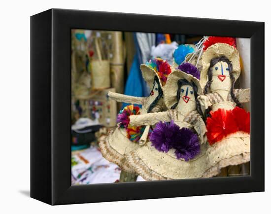 Bahamian Dolls at Straw Market, Nassau, Bahamas, Caribbean-Walter Bibikow-Framed Premier Image Canvas