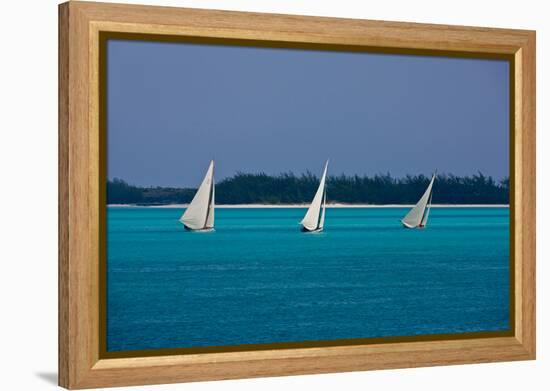 Bahamian Racing Sloop at the Annual National Family Island Regatta, Georgetown, Great Exuma-null-Framed Premier Image Canvas
