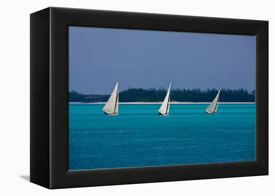 Bahamian Racing Sloop at the Annual National Family Island Regatta, Georgetown, Great Exuma-null-Framed Premier Image Canvas