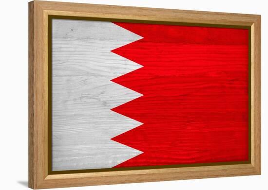 Bahrain Flag Design with Wood Patterning - Flags of the World Series-Philippe Hugonnard-Framed Stretched Canvas