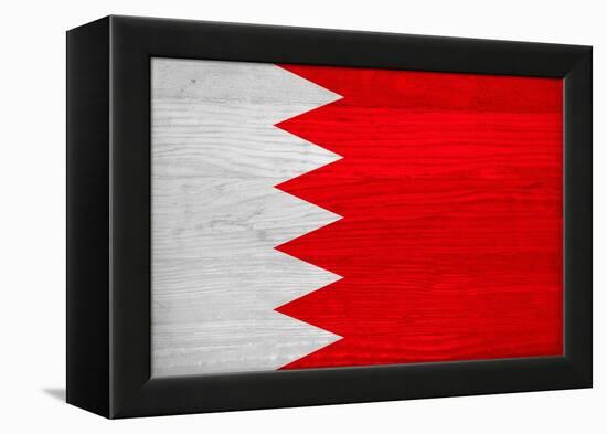 Bahrain Flag Design with Wood Patterning - Flags of the World Series-Philippe Hugonnard-Framed Stretched Canvas