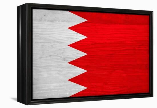 Bahrain Flag Design with Wood Patterning - Flags of the World Series-Philippe Hugonnard-Framed Stretched Canvas