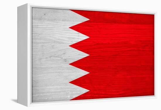 Bahrain Flag Design with Wood Patterning - Flags of the World Series-Philippe Hugonnard-Framed Stretched Canvas