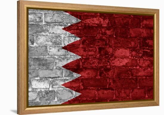 Bahrain Flag Graphic On Wall-simon johnsen-Framed Stretched Canvas