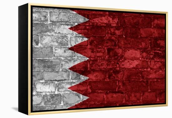 Bahrain Flag Graphic On Wall-simon johnsen-Framed Stretched Canvas