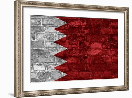 Bahrain Flag Graphic On Wall-simon johnsen-Framed Art Print