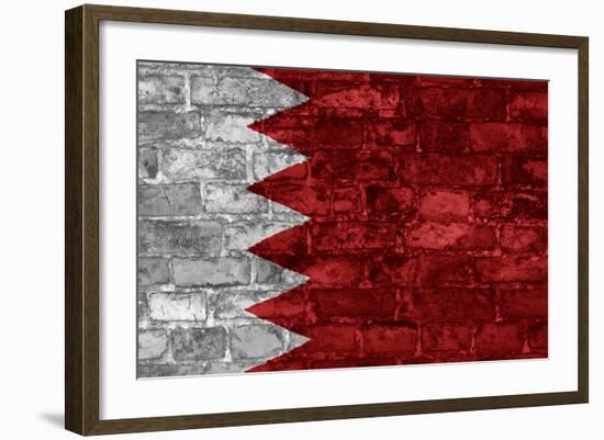 Bahrain Flag Graphic On Wall-simon johnsen-Framed Art Print