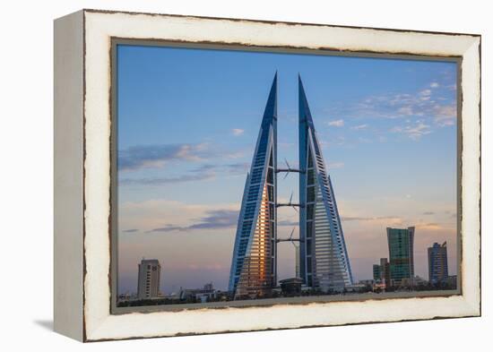 Bahrain, Manama, Bahrain Bay, Bahrain World Trade Center and City Skyline-Jane Sweeney-Framed Premier Image Canvas