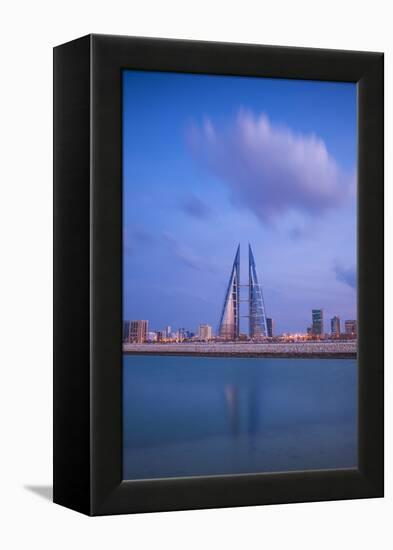 Bahrain, Manama, Bahrain Bay, View of Bahrain World Trade Center-Jane Sweeney-Framed Premier Image Canvas