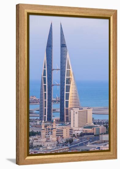 Bahrain, Manama, View of Bahrain World Trade Center-Jane Sweeney-Framed Premier Image Canvas