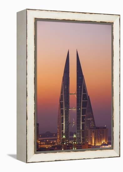 Bahrain, Manama, View of Bahrain World Trade Center-Jane Sweeney-Framed Premier Image Canvas