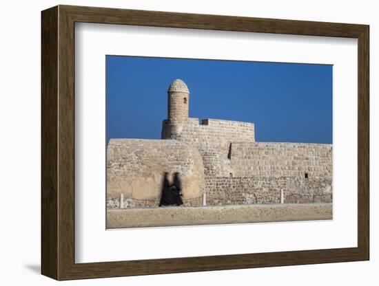 Bahrain, Manama, Women Walking Past Bahrain Fort - Qal'At Al-Bahrain-Jane Sweeney-Framed Photographic Print