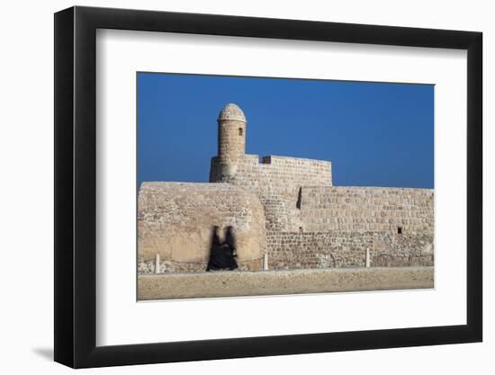 Bahrain, Manama, Women Walking Past Bahrain Fort - Qal'At Al-Bahrain-Jane Sweeney-Framed Photographic Print