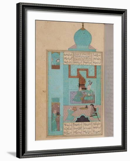 Bahram Visits a Princess in the Turquoise Pavilion, to "The Seven Princesses," 1199, by Elias-null-Framed Giclee Print