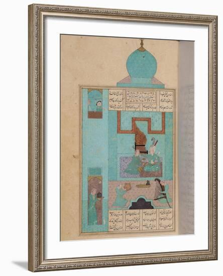 Bahram Visits a Princess in the Turquoise Pavilion, to "The Seven Princesses," 1199, by Elias-null-Framed Giclee Print