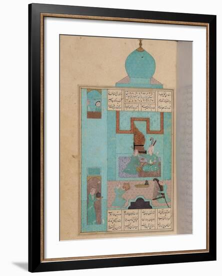 Bahram Visits a Princess in the Turquoise Pavilion, to "The Seven Princesses," 1199, by Elias-null-Framed Giclee Print