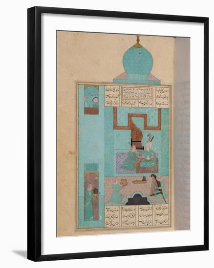 Bahram Visits a Princess in the Turquoise Pavilion, to "The Seven Princesses," 1199, by Elias-null-Framed Giclee Print