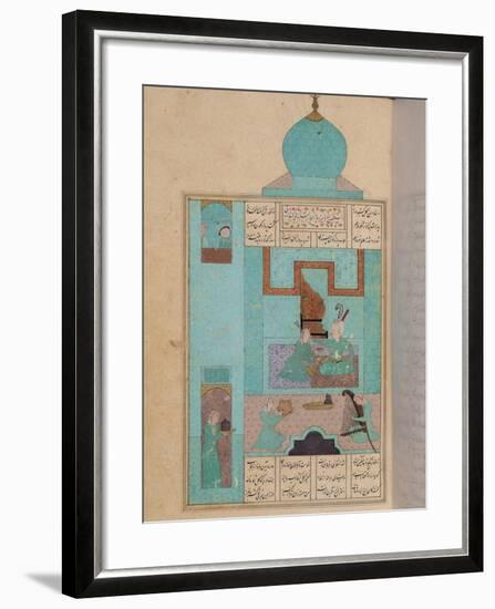 Bahram Visits a Princess in the Turquoise Pavilion, to "The Seven Princesses," 1199, by Elias-null-Framed Giclee Print