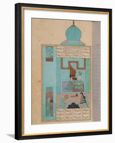 Bahram Visits a Princess in the Turquoise Pavilion, to "The Seven Princesses," 1199, by Elias-null-Framed Giclee Print