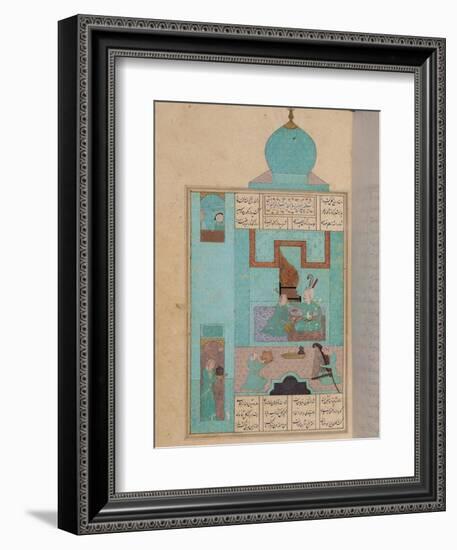 Bahram Visits a Princess in the Turquoise Pavilion, to "The Seven Princesses," 1199, by Elias-null-Framed Giclee Print