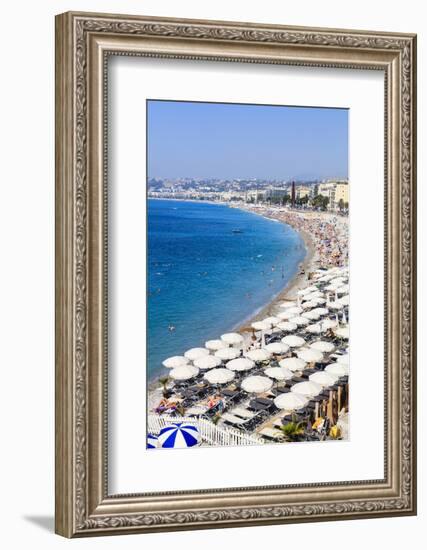 Baie Des Anges and Beach-Amanda Hall-Framed Photographic Print