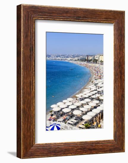 Baie Des Anges and Beach-Amanda Hall-Framed Photographic Print