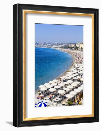 Baie Des Anges and Beach-Amanda Hall-Framed Photographic Print